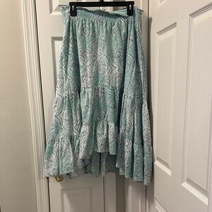 LC Lauren Conrad Mint Patterned Maxi Skirt